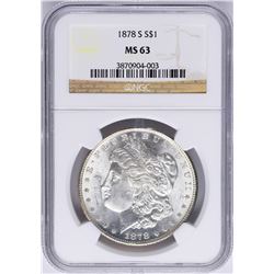 1878-S $1 Morgan Silver Dollar Coin NGC MS63