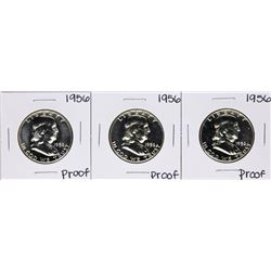 Lot of (3) 1956 Proof Franklin Half Dollar Coins