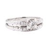 Image 1 : 14KT White Gold 0.30 ctw Diamond Vintage Lady's Wedding Set