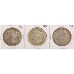 Lot of (3) 1921 $1 Morgan Silver Dollar Coins