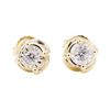 Image 1 : 14KT Yellow Gold 0.30 ctw Diamond Stud Earrings