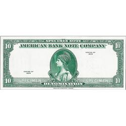 1929 Ten Unit American Bank Note Test Note