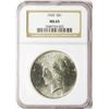 Image 1 : 1925 $1 Peace Silver Dollar Coin NGC MS65