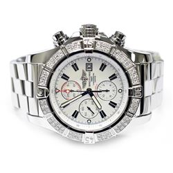 Breitling Mens Super Avenger Stainless Steel 48mm White Dial Watch