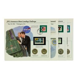 Group of (4) Kennedy Half Dollar Coin & Stamp Commemorative Sets