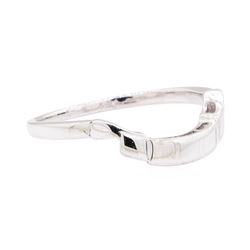 14KT White Gold Curved Band