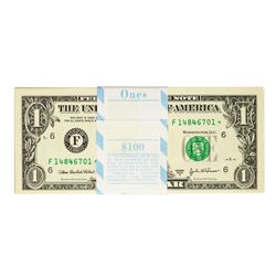 Pack of (100) Consecutive 2003A $1 Federal Reserve STAR Notes Atlanta