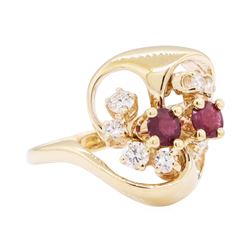 14KT Yellow Gold 1.20 ctw Diamond and Ruby Ring