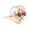 Image 1 : 14KT Yellow Gold 1.20 ctw Diamond and Ruby Ring