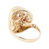 Image 3 : 14KT Yellow Gold 1.20 ctw Diamond and Ruby Ring