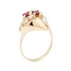 Image 4 : 14KT Yellow Gold 1.20 ctw Diamond and Ruby Ring