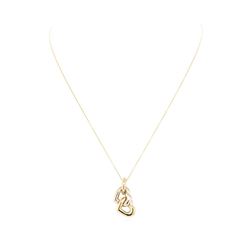 Cartier 18KT Yellow and White Gold Double Heart Pendant with Chain