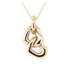 Image 2 : Cartier 18KT Yellow and White Gold Double Heart Pendant with Chain