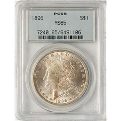 1896 $1 Morgan Silver Dollar Coin PCGS MS65