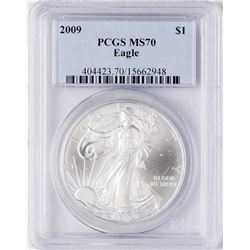 2009 $1 American Silver Eagle Coin PCGS MS70