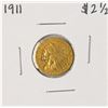 Image 1 : 1911 $2 1/2 Indian Head Quarter Eagle Gold Coin