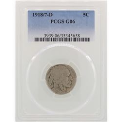 1918/7-D Overdate Buffalo Nickel Coin PCGS G06