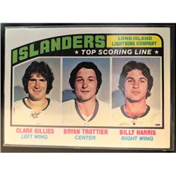 1976-77 Topps Clark Gillies, Bryan Trottier, Billy Harris