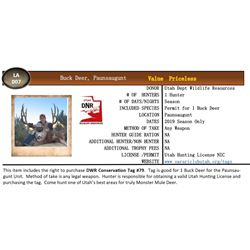 2019 Utah Paunsaugunt Buck Deer Tag