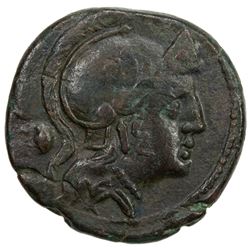 ROMAN REPUBLIC: Anonymous, ca. 211-206 BC, AE triens (7.20g), Rome. VF