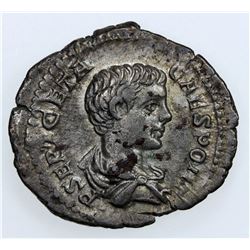 ROMAN EMPIRE: Geta, 209-212 AD, AR denarius (3.26g), Rome, as Caesar, 200-202. VF-EF