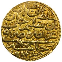 OTTOMAN EMPIRE: Murad III, 1574-1595, AV sultani (3.35g), Canca, AH982. EF