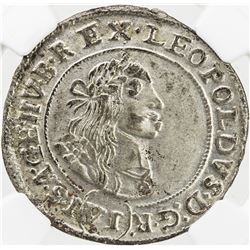 HUNGARY: Leopold I, 1657-1705, AR 6 krajczar, Kormoczbanya (Kremnica) mint,