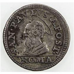 PAPAL STATES: Innocent XI, 1676-1689, AR 1/2 grosso, Rome, ND. VF