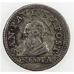 PAPAL STATES: Innocent XI, 1676-1689, AR 1/2 grosso, Rome, ND. VF