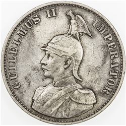 GERMAN EAST AFRICA: Wilhelm II, 1888-1918, AR 2 rupien, 1893. VF