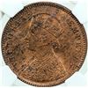 Image 1 : BRITISH INDIA: Victoria, Empress, 1876-1901, AE 1/4 anna, 1889(c). NGC MS63
