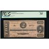 Image 1 : 1863 $2 Confederate States of America Note PCGS 50