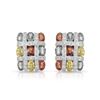 Image 1 : 14KT White Gold 11.03ctw Multi Color Sapphire and Diamond Earrings