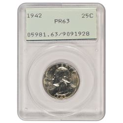 1942 Washington Quarter PCGS PR63