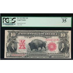 1901 $10 Bison Legal Tender Note PMG 35