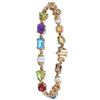 Image 1 : 14KT Yellow Gold 7.95ctw Colored Gemstone and Diamond Bracelet