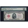 Image 1 : 1928A $5 Legal Tender Note PMG 65