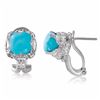 Image 1 : 14KT White Gold 4.83ctw Turquoise and Diamond Earrings