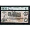 Image 1 : 1862-63 $100 Confederate States of America Note PMG 62