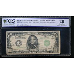 1934A $1000 Chicago Federal Reserve Note PCGS 20