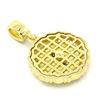 Image 2 : PLATED 14KT Gold CZ Peso Pendant with Chain