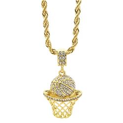 PLATED 14KT Gold CZ Pendant with Chain