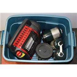 PORTABLE BUDDY PROPANE MR HEATER AND MORE.