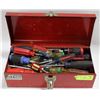 Image 1 : SMALL TOOL BOX WITH ASSORTED TOOLS.
