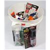 Image 1 : BUCKET OF WELDING & CARPENTRY ITEMS.