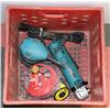 Image 1 : BIN WITH MAKITA PALM SANDER, GRINDER CORDED
