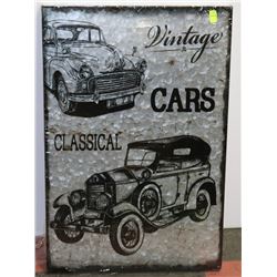 NEW VINTAGE CARS WALL DECOR ART. HAMMERED METAL,