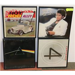 LOT OF 4 FRAMED RECORDS INCLUDING MICHAEL JACKSON