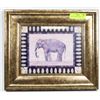 Image 1 : 15"X13" FRAMED ELEPHANT ART.