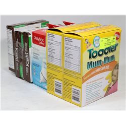 LOT OF MISC INCLUDING 2 BOXES OF TODDLER MUM-MUM